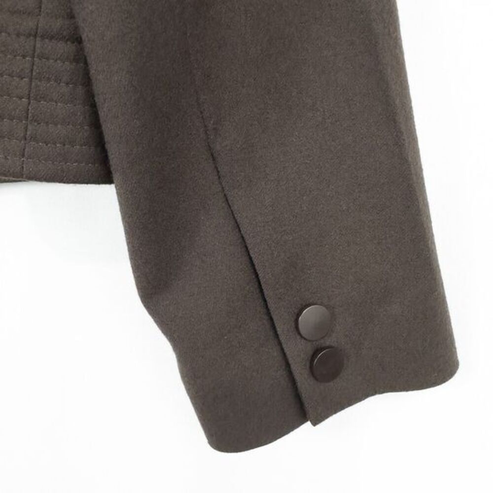 Talbots Italian Wool Blend Military Style Jacket Womens Petite 4 Chocolate Brown - Picture 13 of 16
